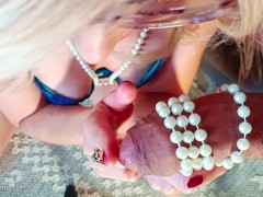 Close up POV dirty sloppy blowjob and cumshot, cum eating , cum fetish