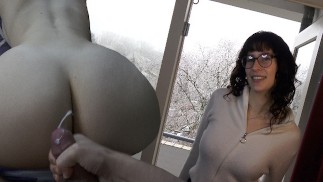 Vlog 10 // Nerdy girl with glasses and skirt needs warm cum.