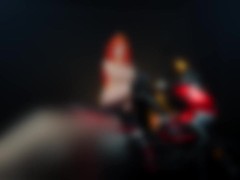 Mavuika from Genshin Impact cosplayer FUCKS HERSELF against the bike and makes you CUM!