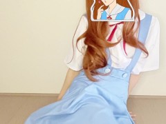 エヴァのアスカコスで騎乗位ディルドオナニー♡アヘ声あげながら、気持ち良すぎて2回もイッちゃう♡♡ - Screenshot 1 of 16 - 日本人