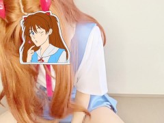 エヴァのアスカコスで騎乗位ディルドオナニー♡アヘ声あげながら、気持ち良すぎて2回もイッちゃう♡♡ - Screenshot 11 of 16 - 日本人