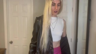 Blonde Trans Babe Cums With Vibrator