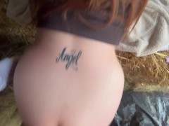 Big Ass Redhead Country Girl Fucks And Sucks In Horses Stables - POV Bouncing, Blowjob & Cumshot