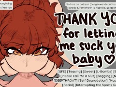 your girlfriend is so bored she begs to suck your cock while you watch sports || fsub