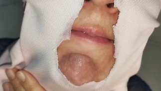 Sexy brunette tries on clothes naked. Amateur wife hairy pussy, big ass, big tits.