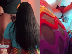 CHOCOLATE SKIN TEEN DEEPTHROATS AND GOES BALLS DEEP DURING AUDITION