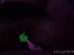 FTM femboy fucks himself with a glowing knot
