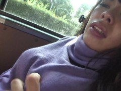 In a car on the back seat this babe sucked a hard and fat cock