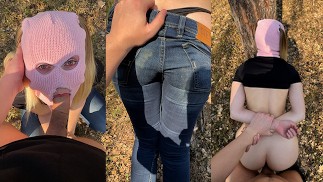 Teen Caught Peeing Outdoors turned into Risky Public BJ and Sex