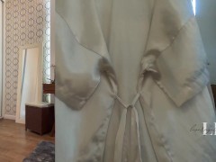 Cozy & Silky Robe Try On | 4K Mirror View | Petite Redhead LeverageURAssets - Screenshot 2 of 16 - Luxury Loungewear