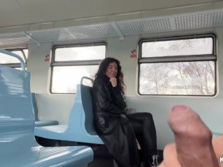 Public Cock Jerking Off On A Train Full Of People - Cum On Face - Cock Flashing