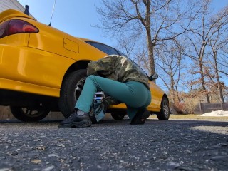 Cleaning my Wheels in Leggings Today