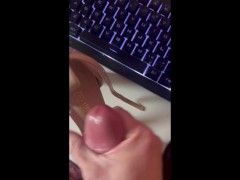 I make him cum on my high heels after long day at work