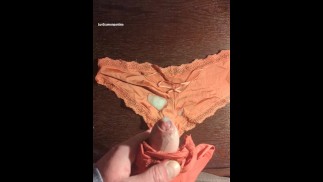 Ejaculation sur mes ex GFs culotte en satin