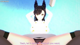POV Hentai Footjob from Atago from Azur Lane
