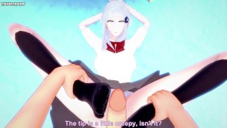 POV Hentai Footjob from Sode no Shirayuki from Bleach