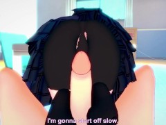 POV Hentai Footjob from Serika Kuromi from Blue Archive