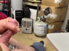 Thick dick cumming at work