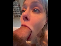 Free Use House Slut throats Massive White Cock