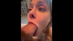 Free Use House Slut throats Massive White Cock