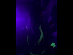 Big tits MILF riding to hard and loud orgasm under blacklight