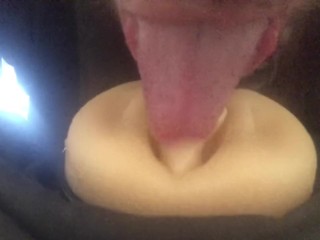 I Cunni her Pussy while Smoking Fleshlight