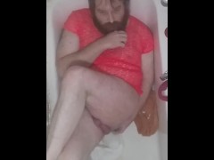 Little ABDL Sissy Femboy Throbbing Dildo Toy Hot Wet and Wild Foxy Peg My Ass! Cloth Adult Diaper P5