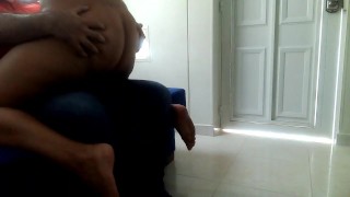 I fuck my horny neighbor in his living room.