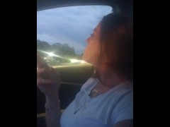 Milf smoking cigarettes while in passenger seat in vehicle - Screenshot 14 of 16 - Smoking Girl