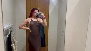 [4K] Sexy Public Dressing Room Try on Haul