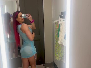 [4k] Public Transparent Mesh Clothes try on Haul
