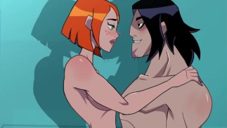 Gwendolyn's pussy getting fucked by Kevin while walking (parody adult cartoon animated)