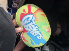 Big Booty Ebony Gets Fucked Through a Hole in Her Tight Gusher Shorts on Her Way to the Car Wash