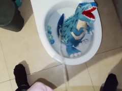 Blue - white dinosaur pee