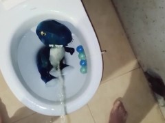 Blue t-rex pee