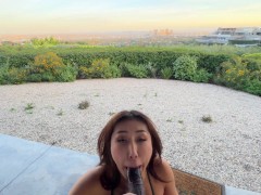 Asian Humming Bird Breeder Throats Customer - Screenshot 13 of 16 - Outdoor Blowjob