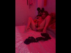 A lustful bitch in new lingerie brings herself to another orgasm until the guy is at work