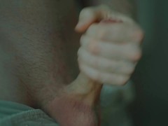 Side Wank, Handjob from side close up Solo Male Pump