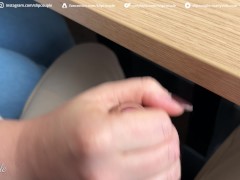 Babe gives perfect Handjob under the Table in a crowded Restaurant :P risky !