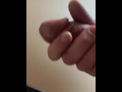 POV Closeup- Precum Squirting & Big Cumshot For You, In A Public Bathroom. I Was So Damn Horny 😜😈