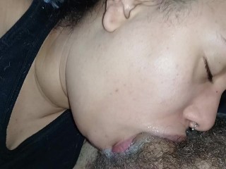 Deep Throat Devouring the Cock to the Hilt, Leaving the Cuckold Excited