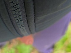 Pissing outside with a cold dick