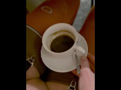 No panties in a cafe