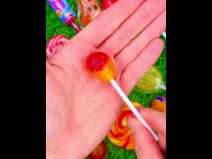 Satisfying video Asmr lollipops candy unboxing video Asmr opening video and chocolate gummy candy