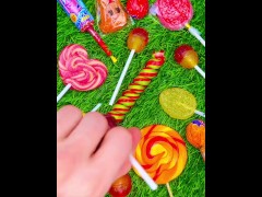 Satisfying video Asmr lollipops candy unboxing video Asmr opening video and chocolate gummy candy