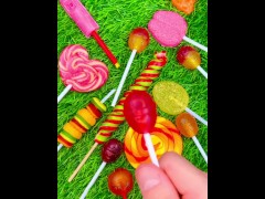 Satisfying video how to unpack rainbow lollipops and chupa chups chocolate ASMR