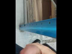 Fucking things and slapping my dick and balls at work