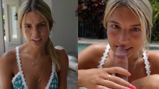 I Sucked My Stepbrother's Cock After He Got Rough In The Pool