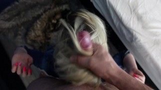 Slutty wife give perfect blowjob, and want cum in her hair