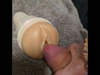 Cumshot onto Fleshlight (kendra Sunderland) Lips